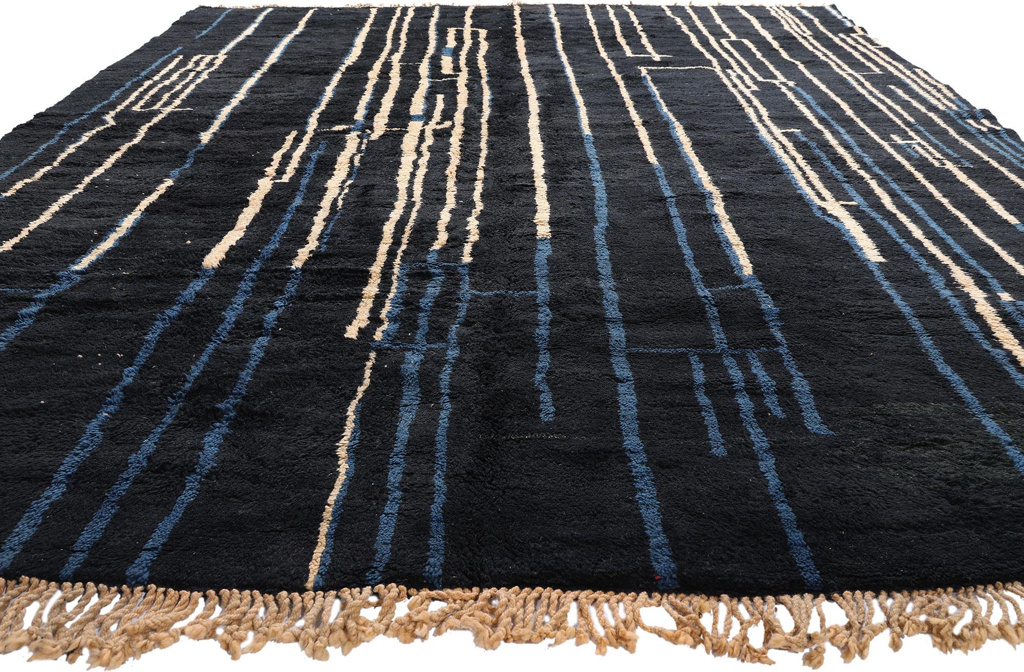 Noué à la main Nouveau tapis berbère marocain contemporain avec style Bauhaus en vente