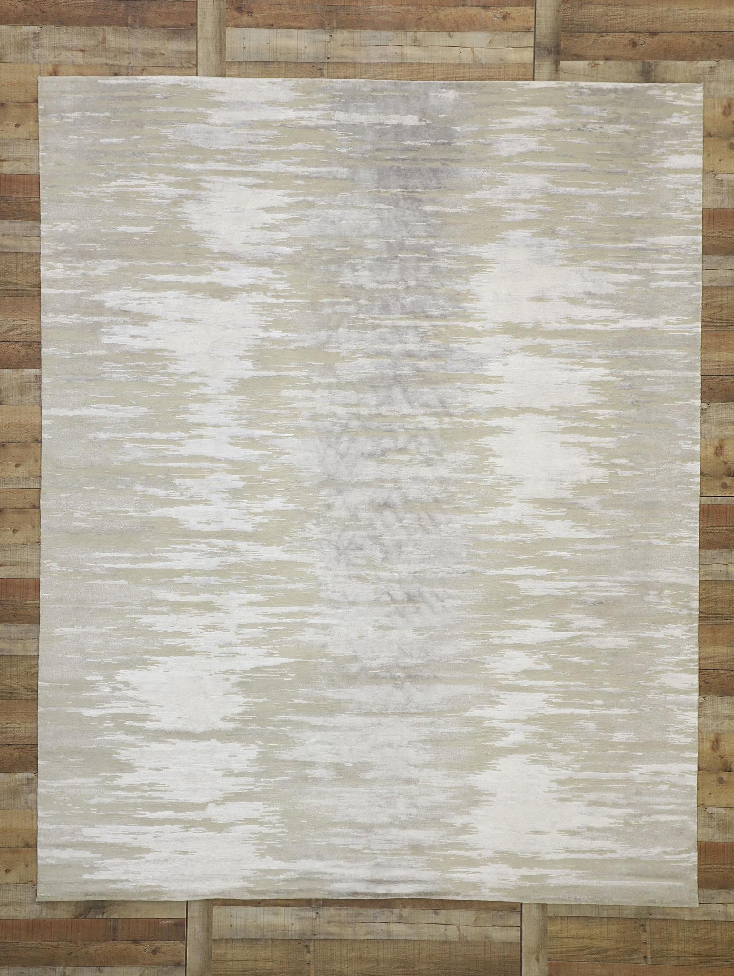 Hand-Knotted New Nordic Ombré Area Rug with Neutral Colors and Hygge Scandi Style For Sale