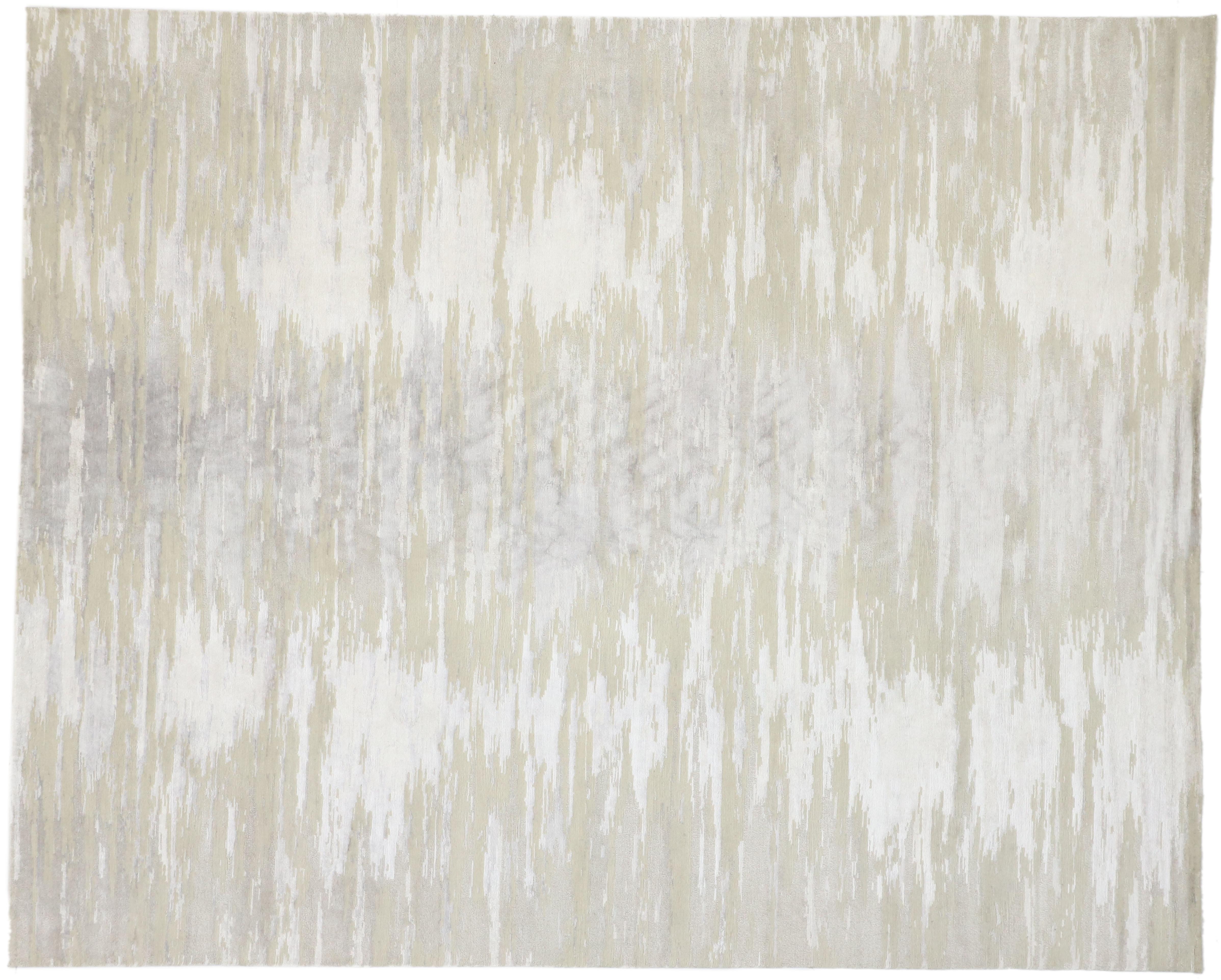 Contemporary New Nordic Ombré Area Rug with Neutral Colors and Hygge Scandi Style For Sale