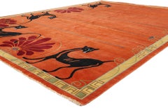 Nueva Alfombra Art Decó China Moderna Naranja, 10'00 x 14'01