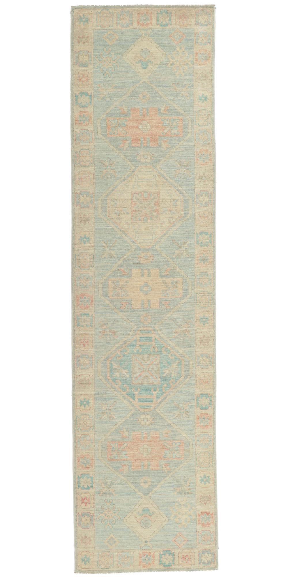 New Modern Oushak Rug with Contemporary Style and Soft Pastel Colors For Sale 3