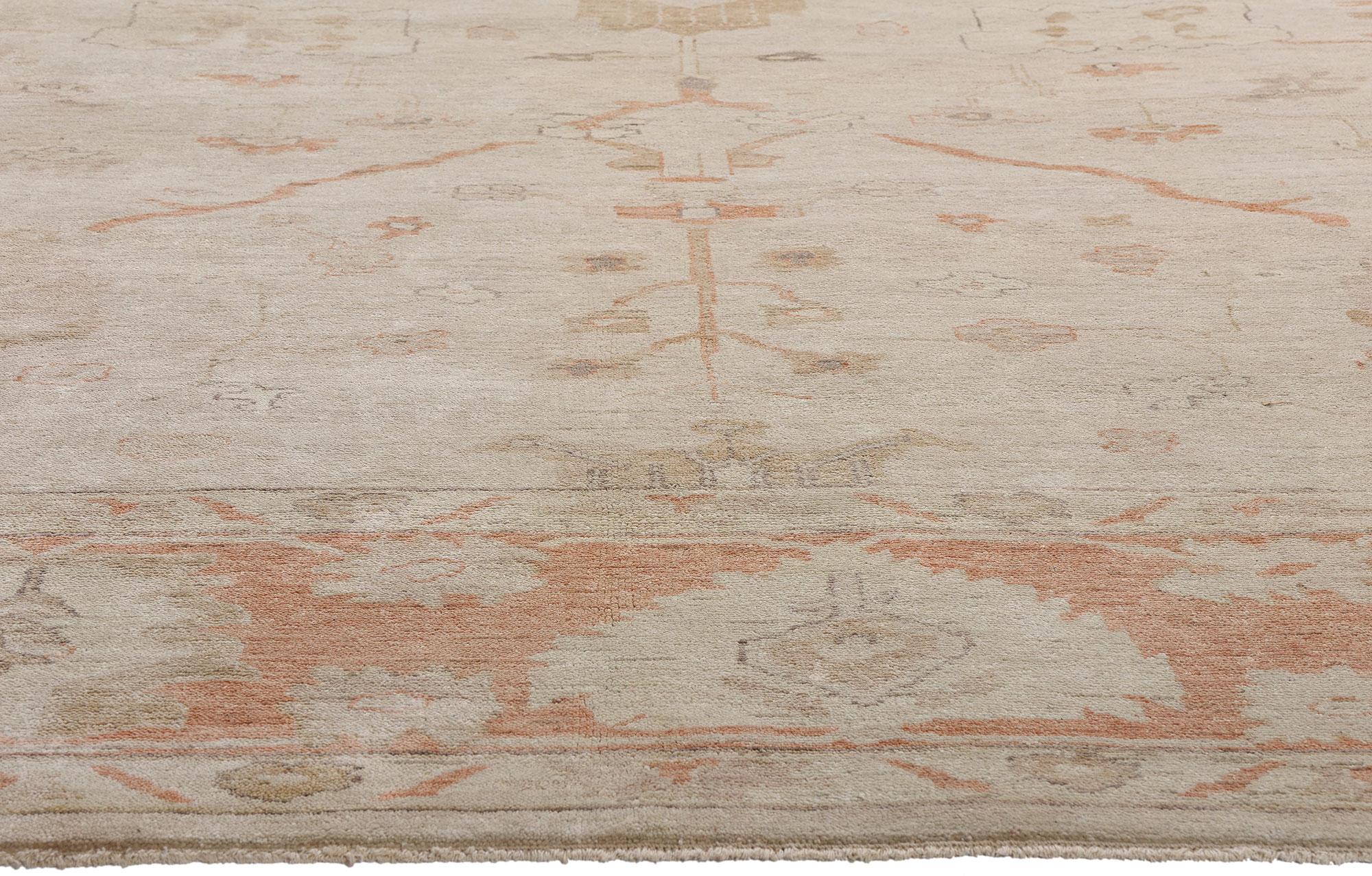 Contemporary New Modern Oushak Rug with Traditional Style For Sale