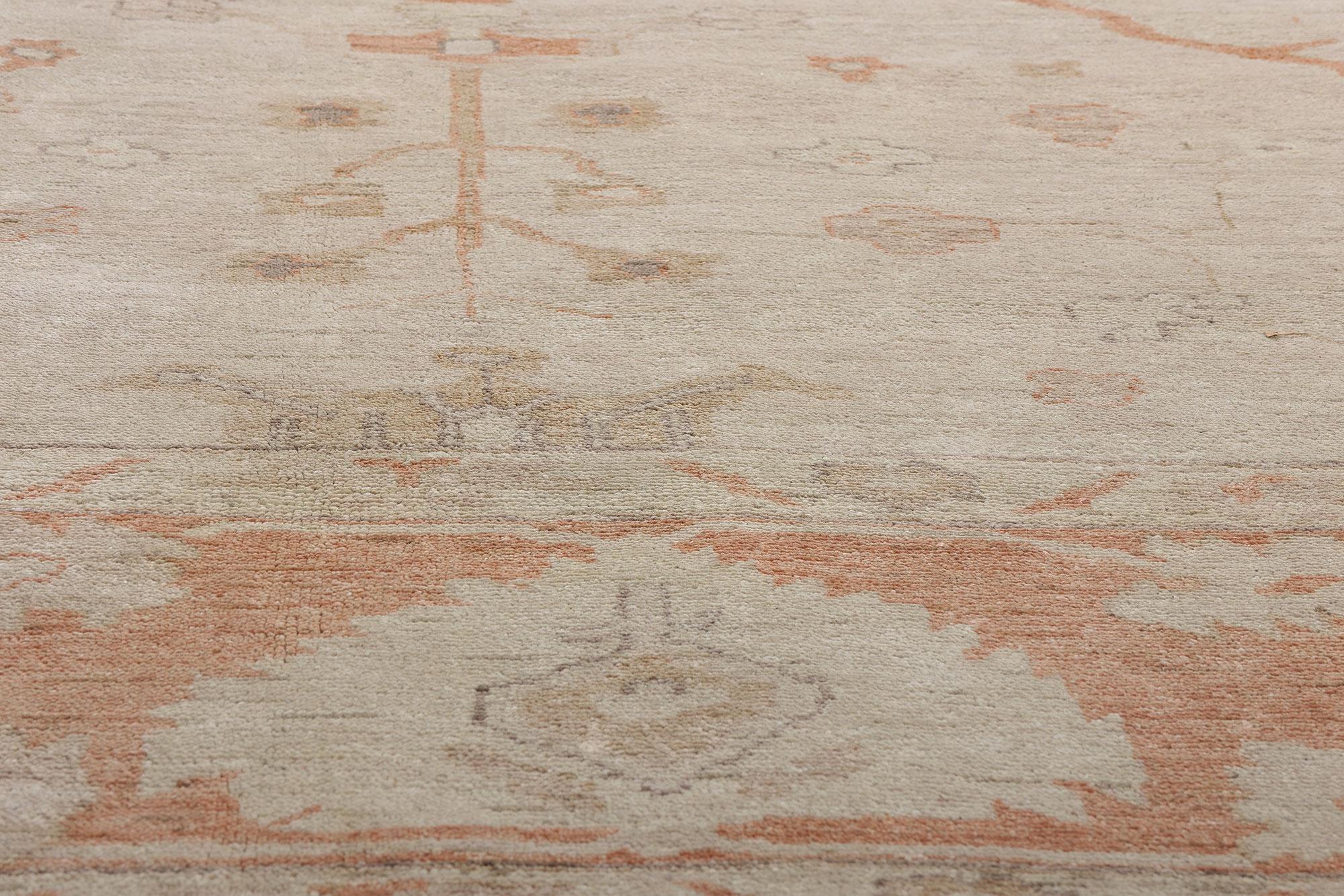 New Modern Oushak Rug with Traditional Style For Sale 1