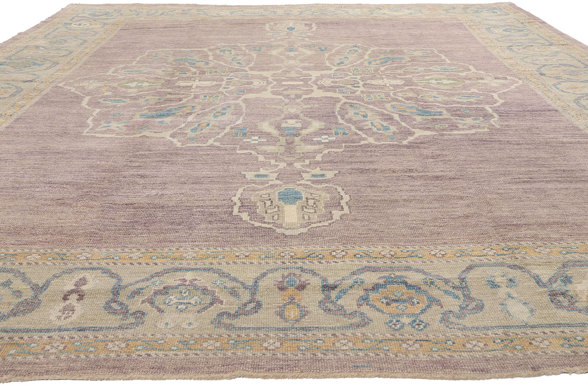 Aesthetic Movement New Modern Pastel Turkish Oushak Carpet with Modern Style For Sale