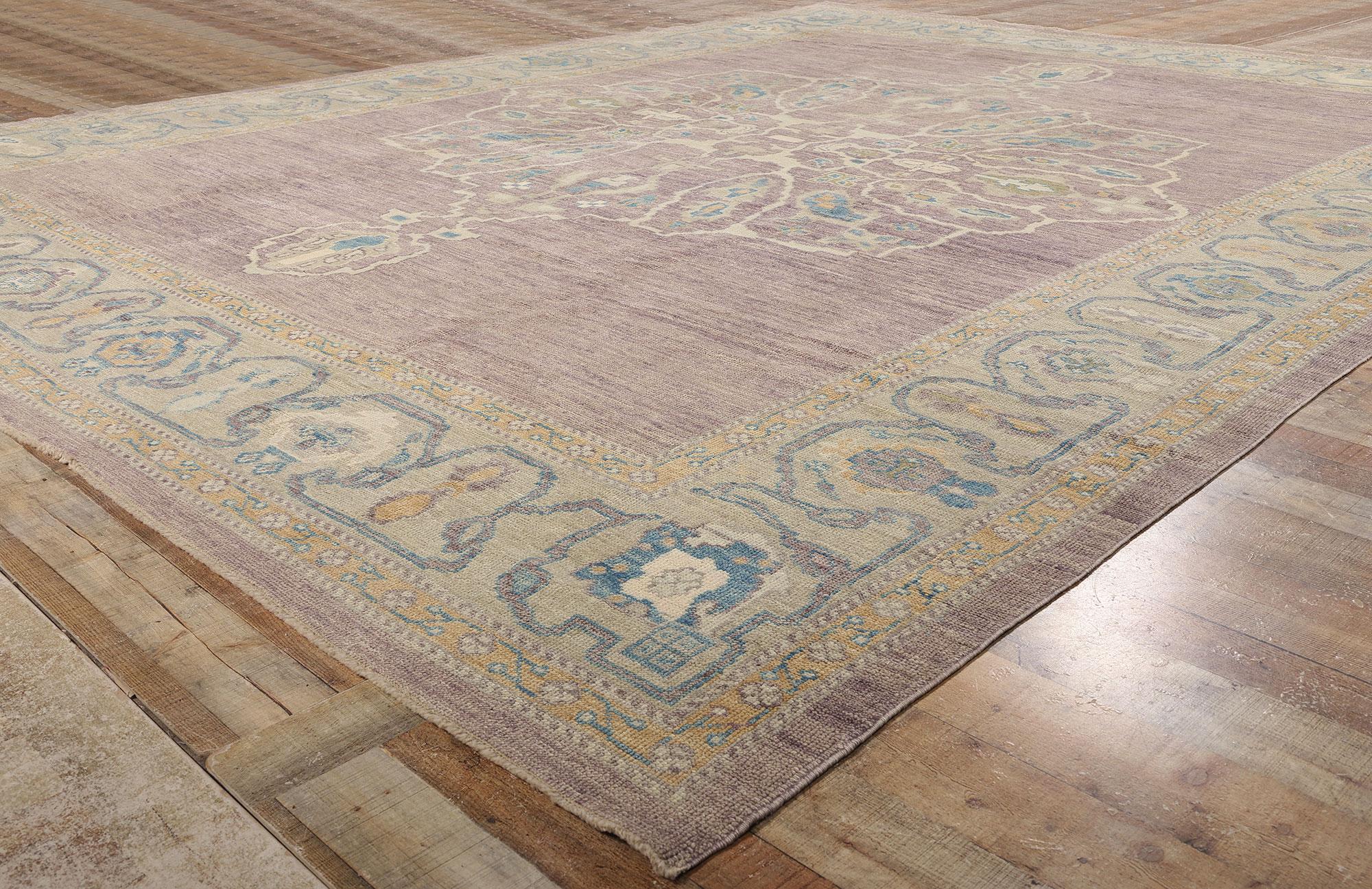 Contemporary New Modern Pastel Turkish Oushak Carpet with Modern Style For Sale