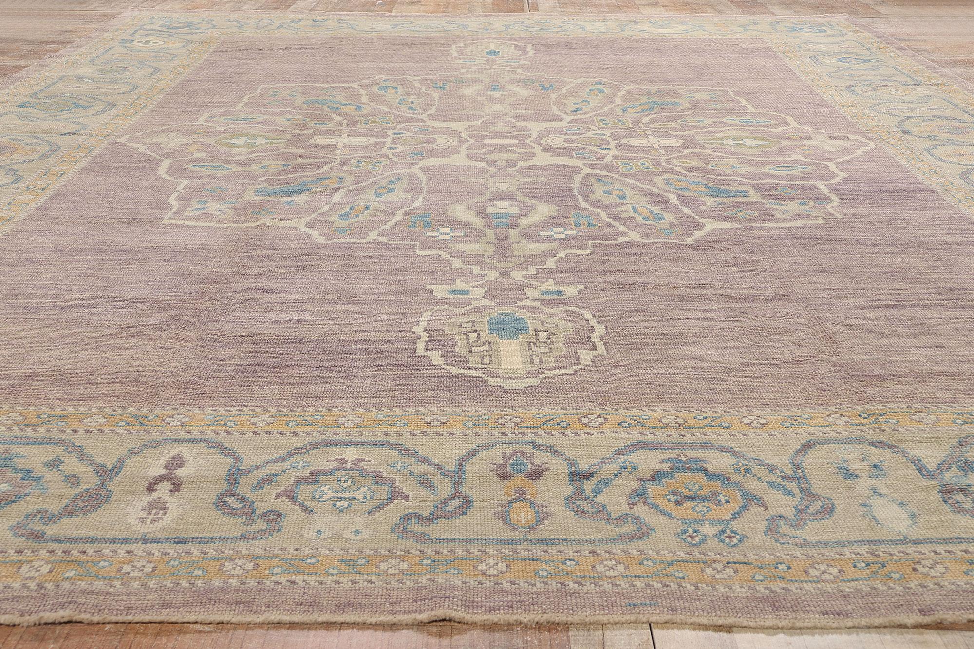 New Modern Pastel Turkish Oushak Carpet with Modern Style For Sale 1