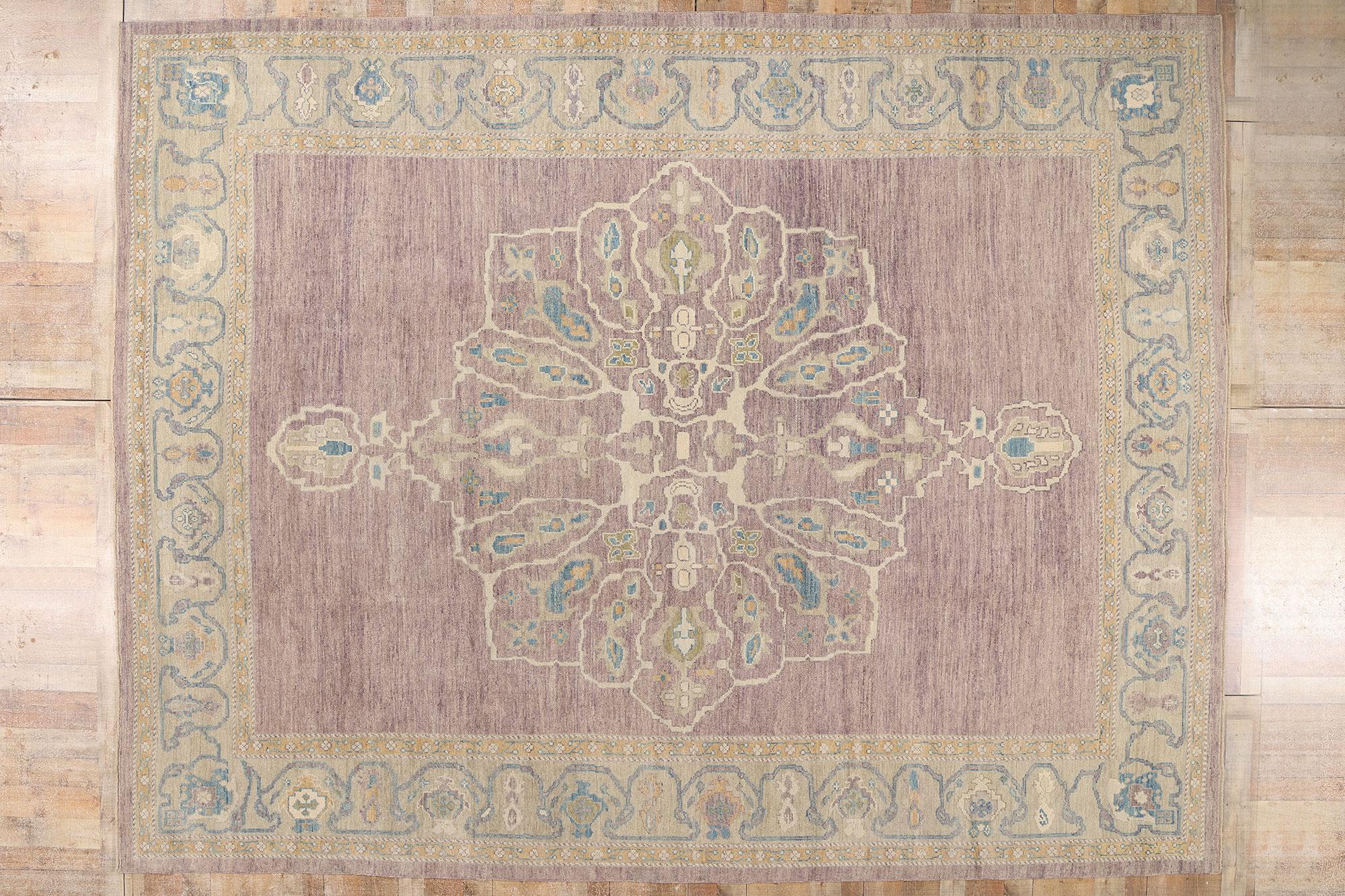 New Modern Pastel Turkish Oushak Carpet with Modern Style For Sale 2
