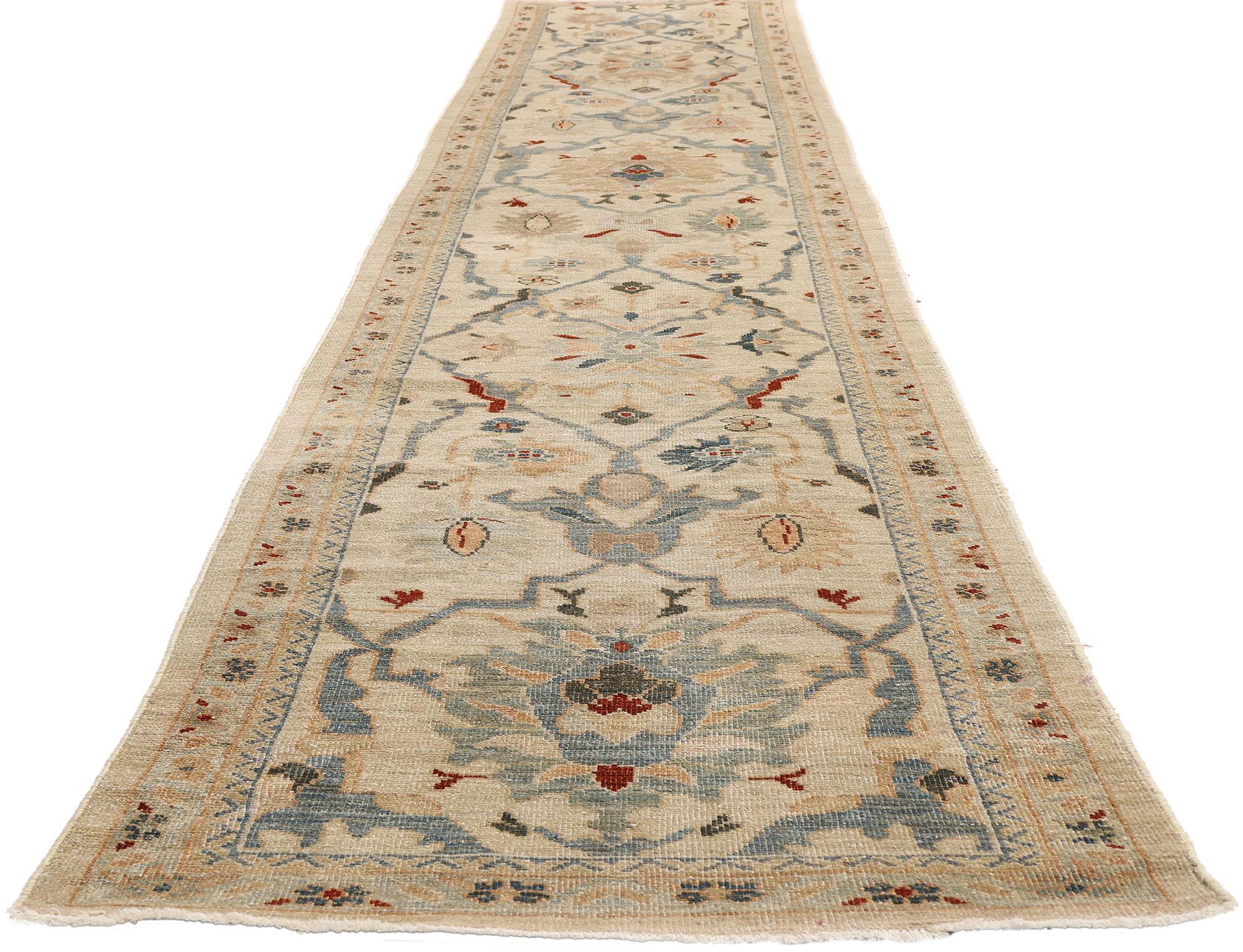 Annodato a mano Un nuovo tappeto persiano moderno Sultanabad con uno stile transitorio in vendita