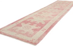 New Modern Pink Turkish Oushak Carpet with Traditional Style