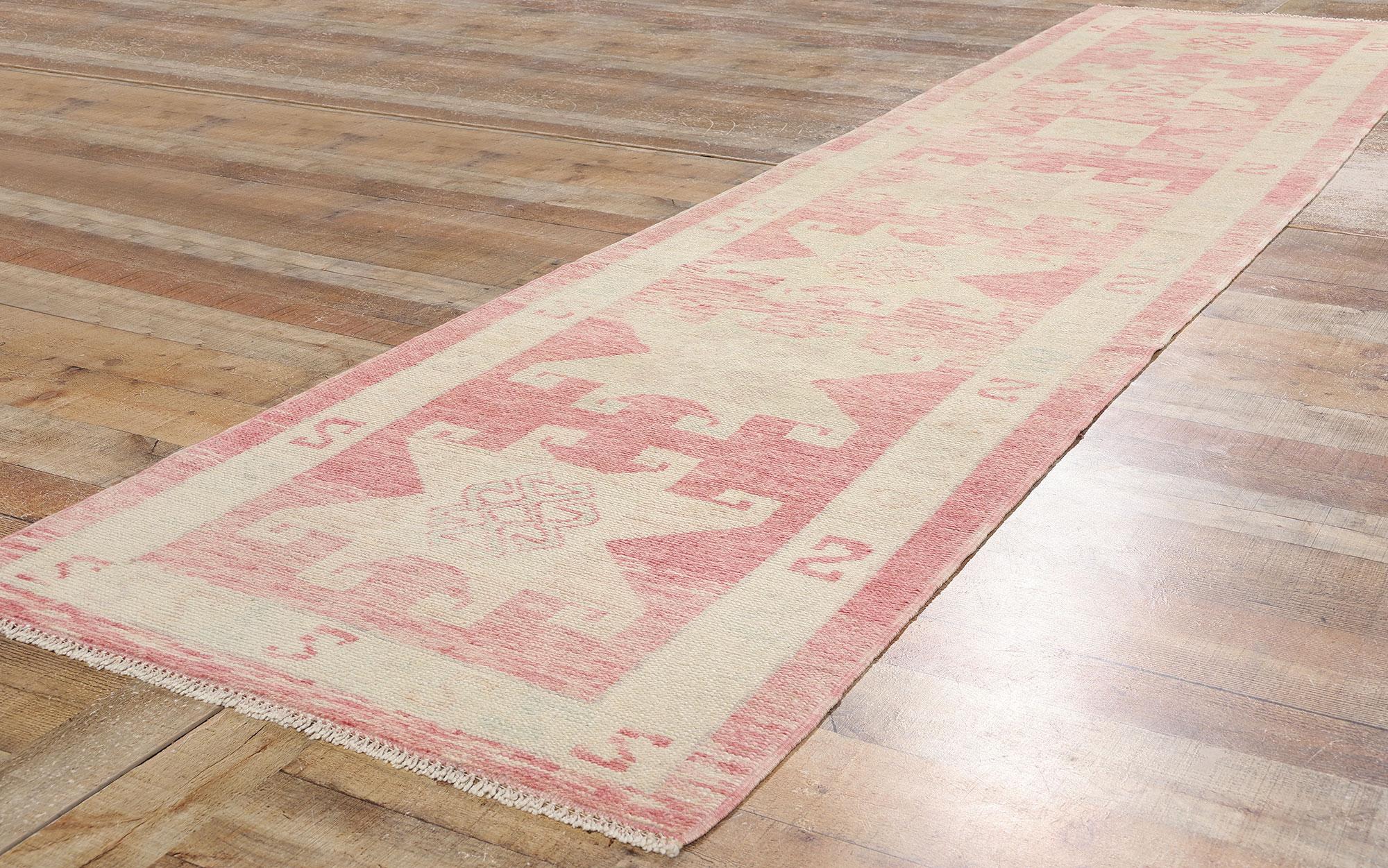 Nueva Alfombra Turca Oushak Rosa Moderna de Estilo Tradicional Movimiento estético en venta