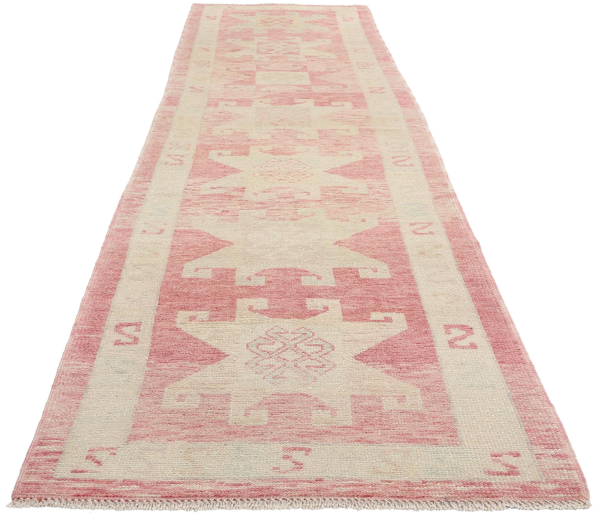 Nueva Alfombra Turca Oushak Rosa Moderna de Estilo Tradicional Turco en venta