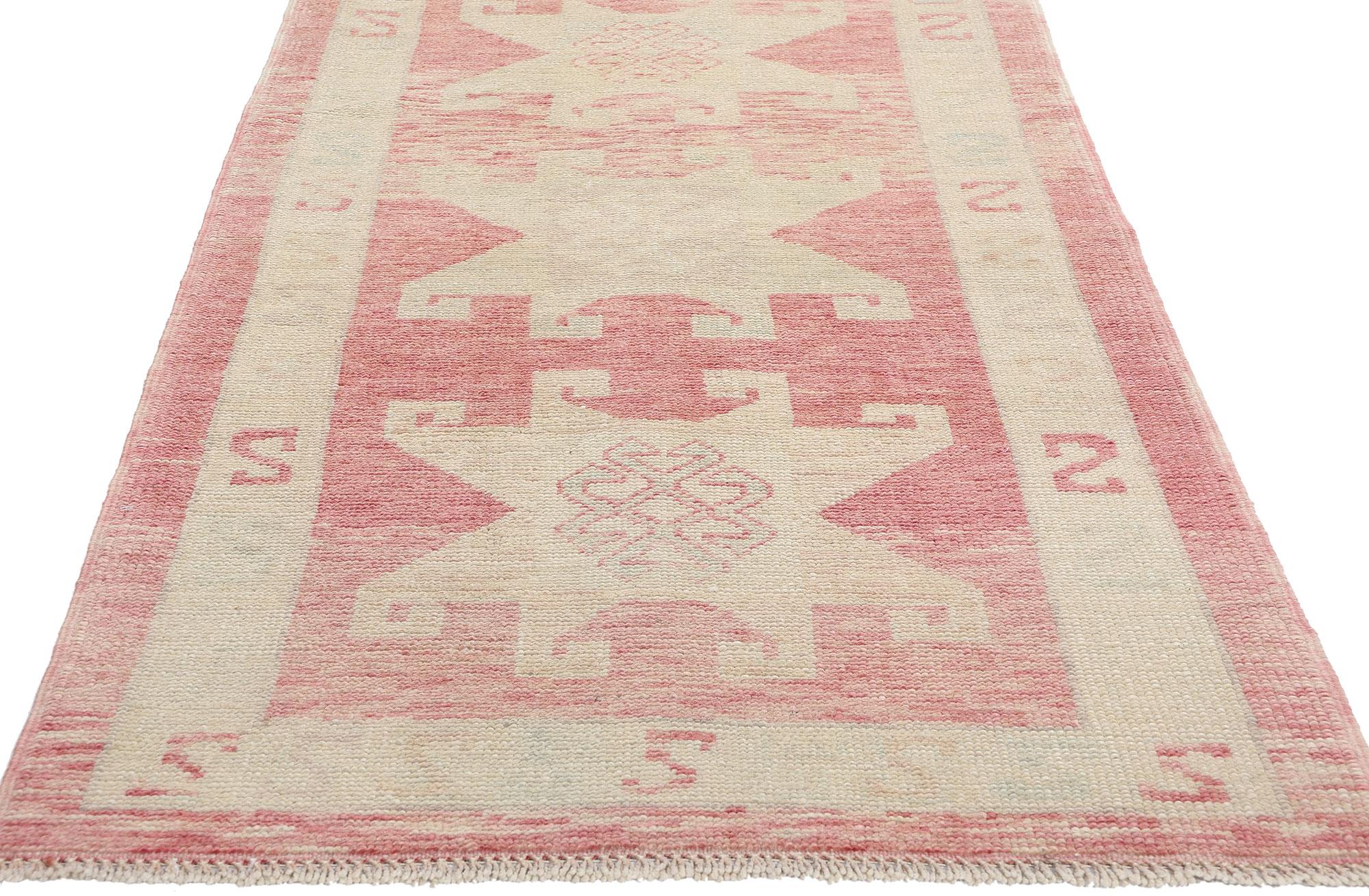 Nueva Alfombra Turca Oushak Rosa Moderna de Estilo Tradicional Siglo XXI y contemporáneo en venta