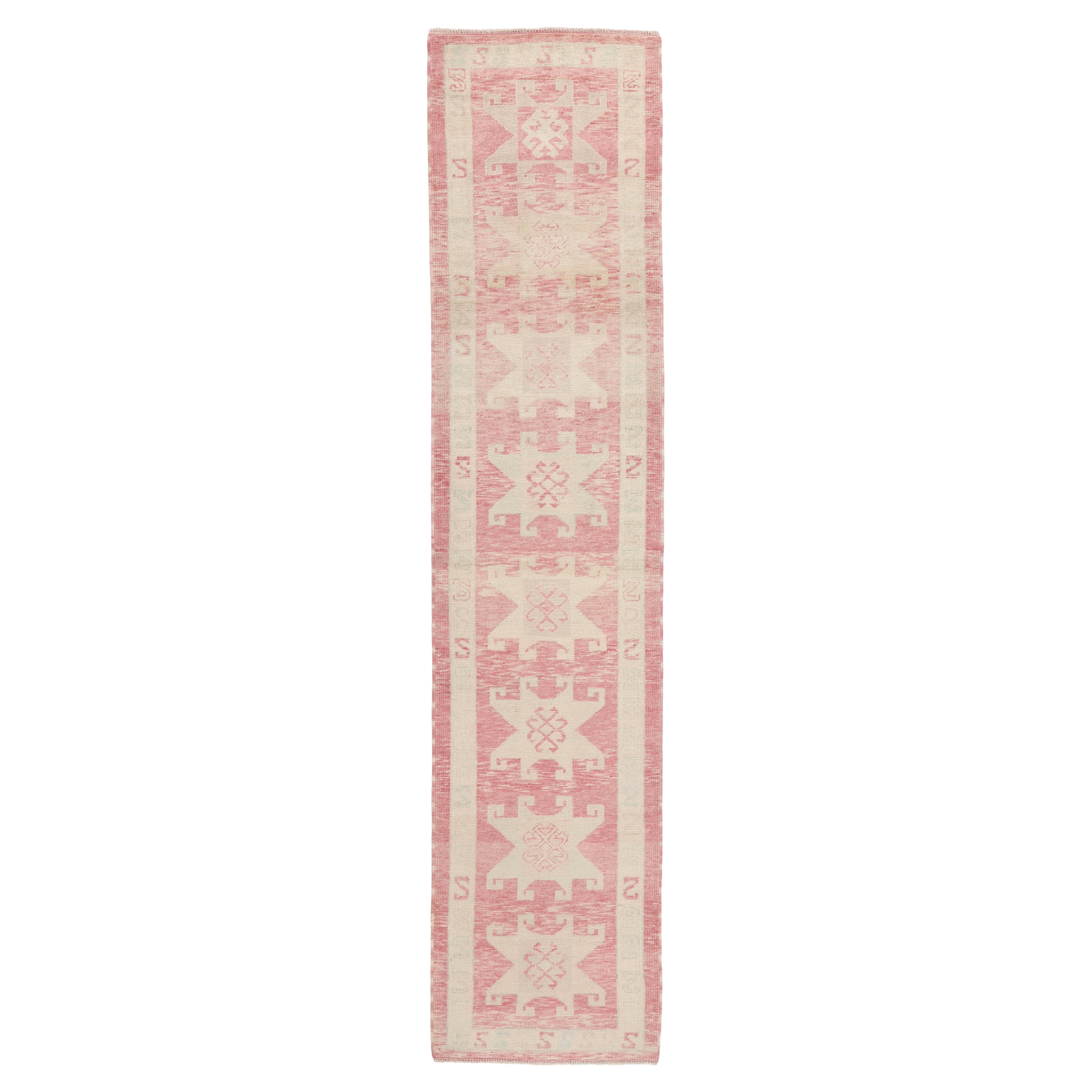 Nueva Alfombra Turca Oushak Rosa Moderna de Estilo Tradicional
