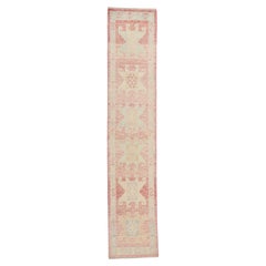 New Modern Pink Turkish Oushak Carpet with Traditional Style