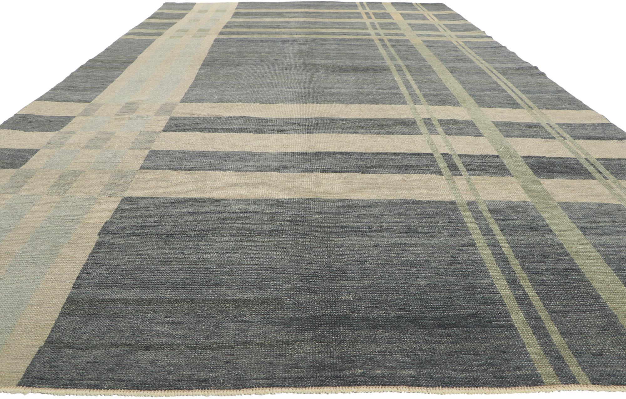 Turkish New Modern Plaid Tartan Rug with Ivy League Style For Sale
