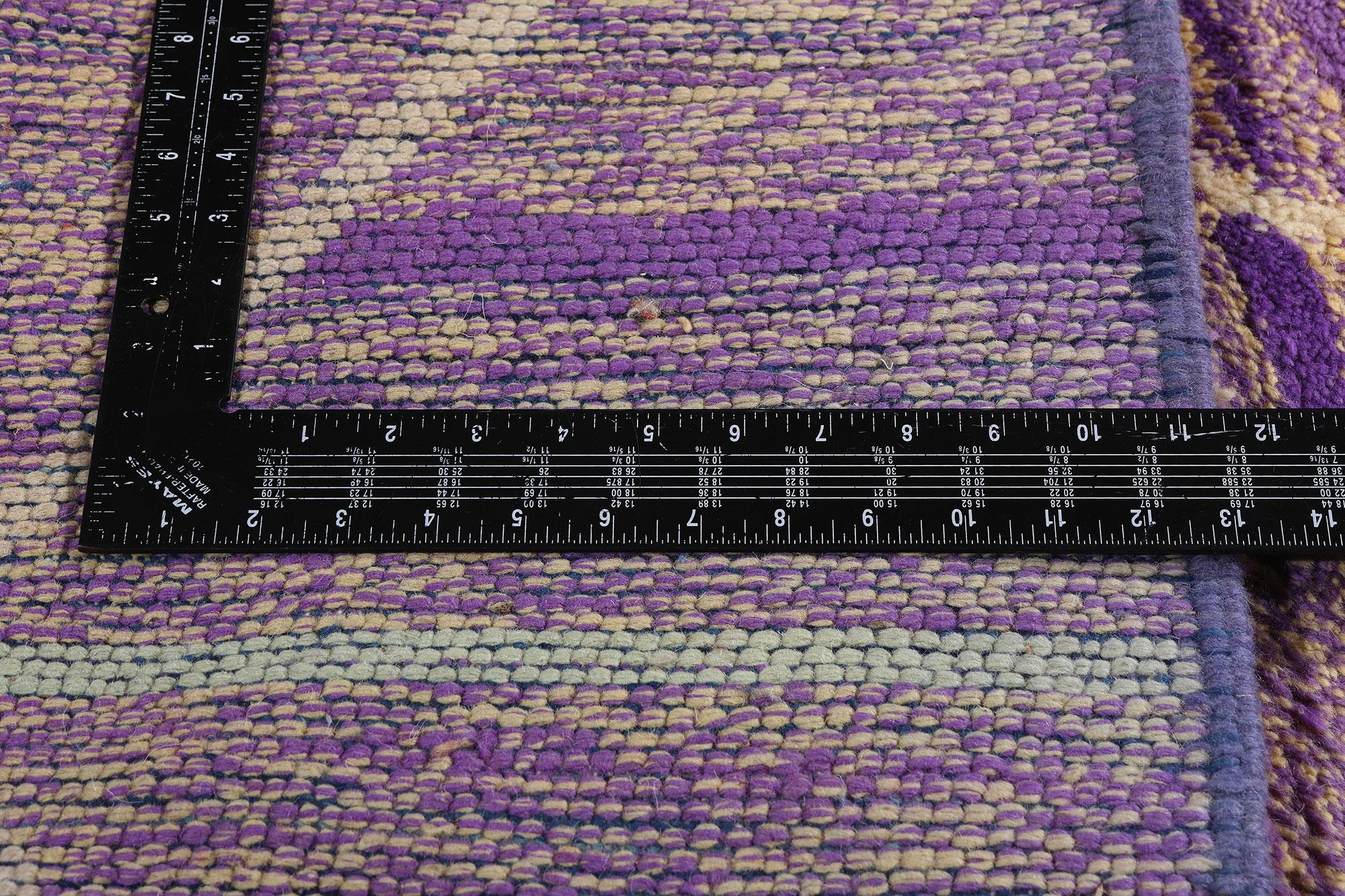 New Modern Purple Beni Mrirt Berber Moroccan Rug Inspired by Gunta Stölzl For Sale 1