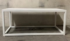 New Modern Rectangular White Table with Metal Top, Indoor or Outdoor