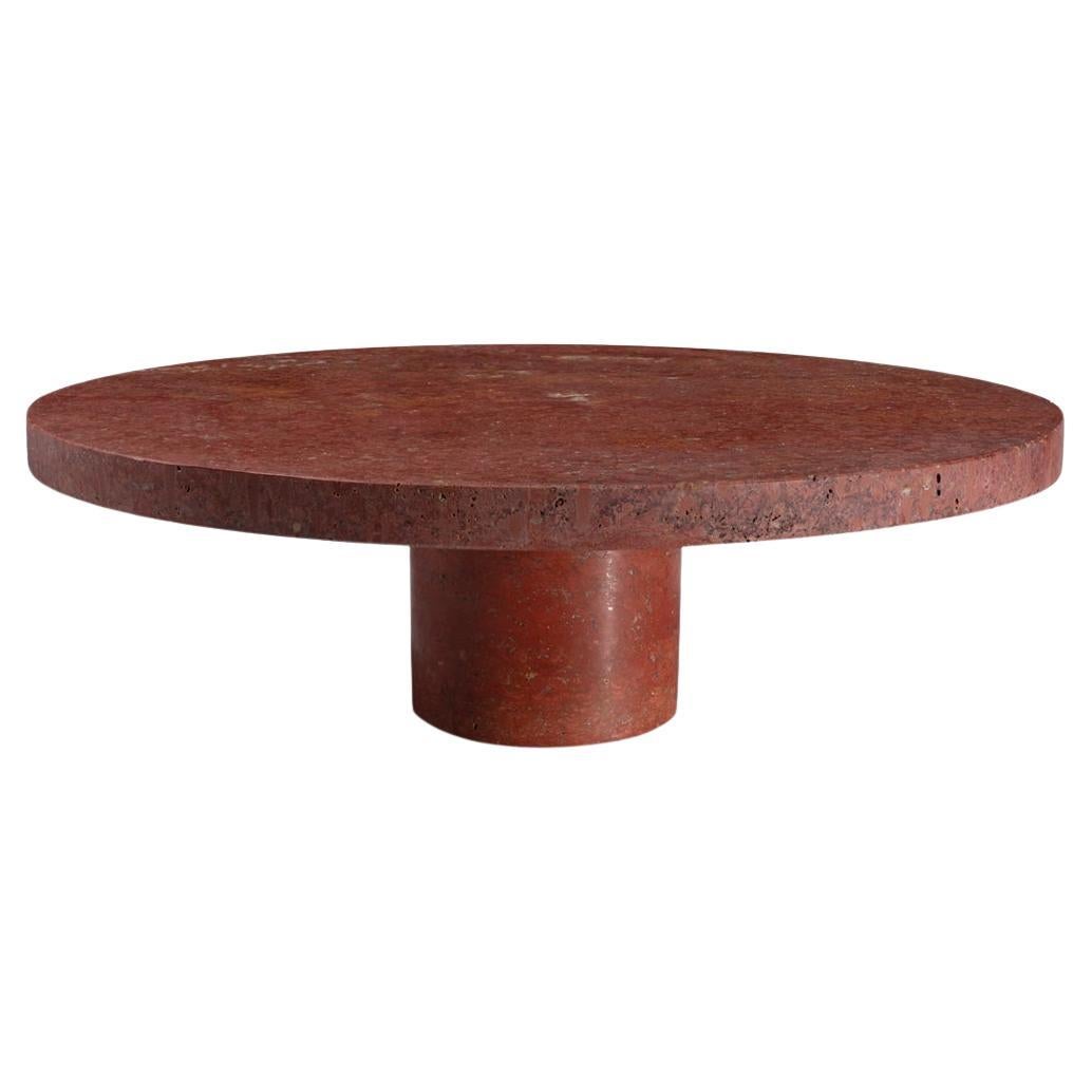 New Modern Serving Plate in Travertine Red, Creator Karen Chekerdjian STOCK For Sale