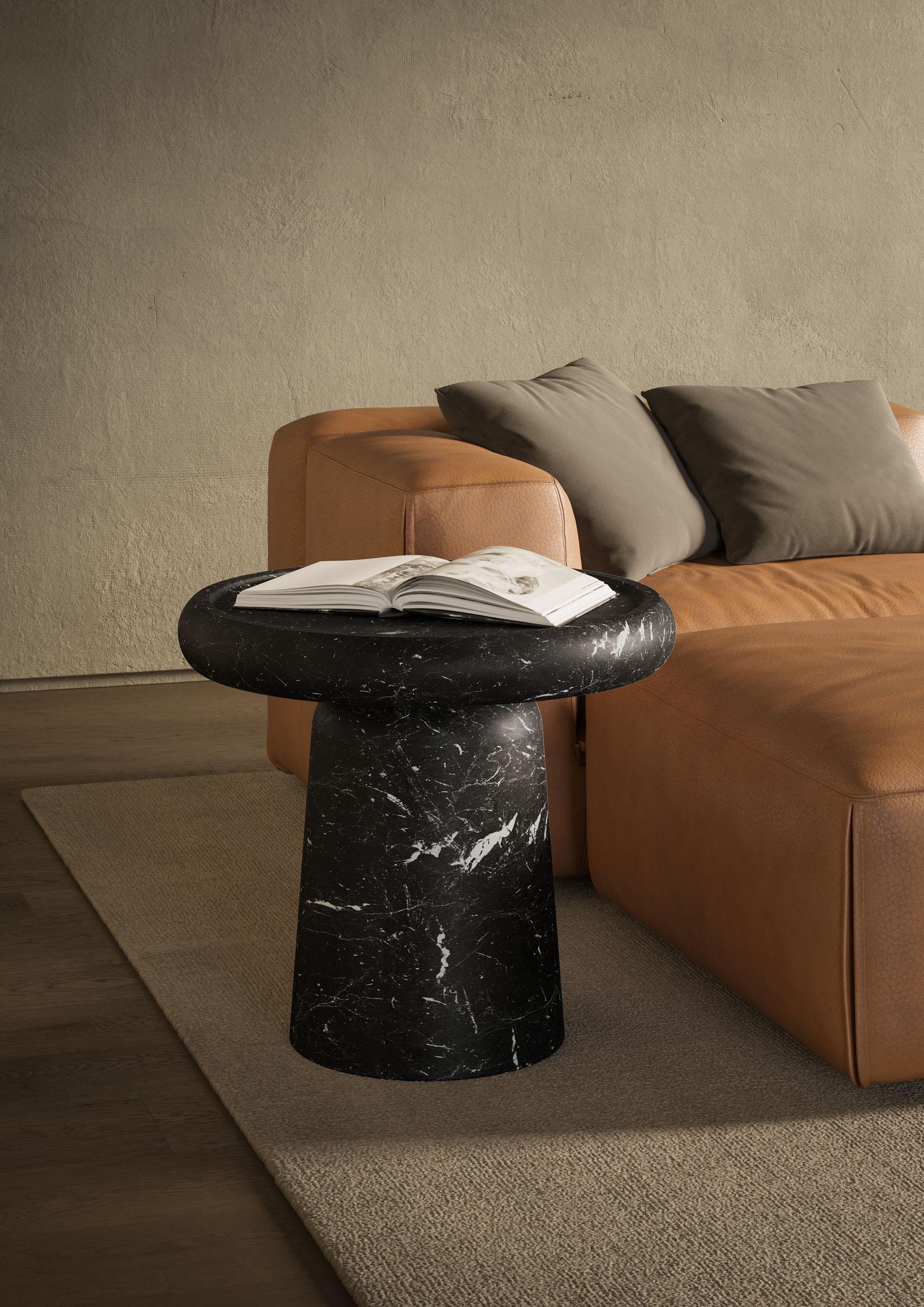 Moderne Nouvelle table d'appoint moderne en marbre noir Marquinia, Design/One, Ivan Colominas en vente