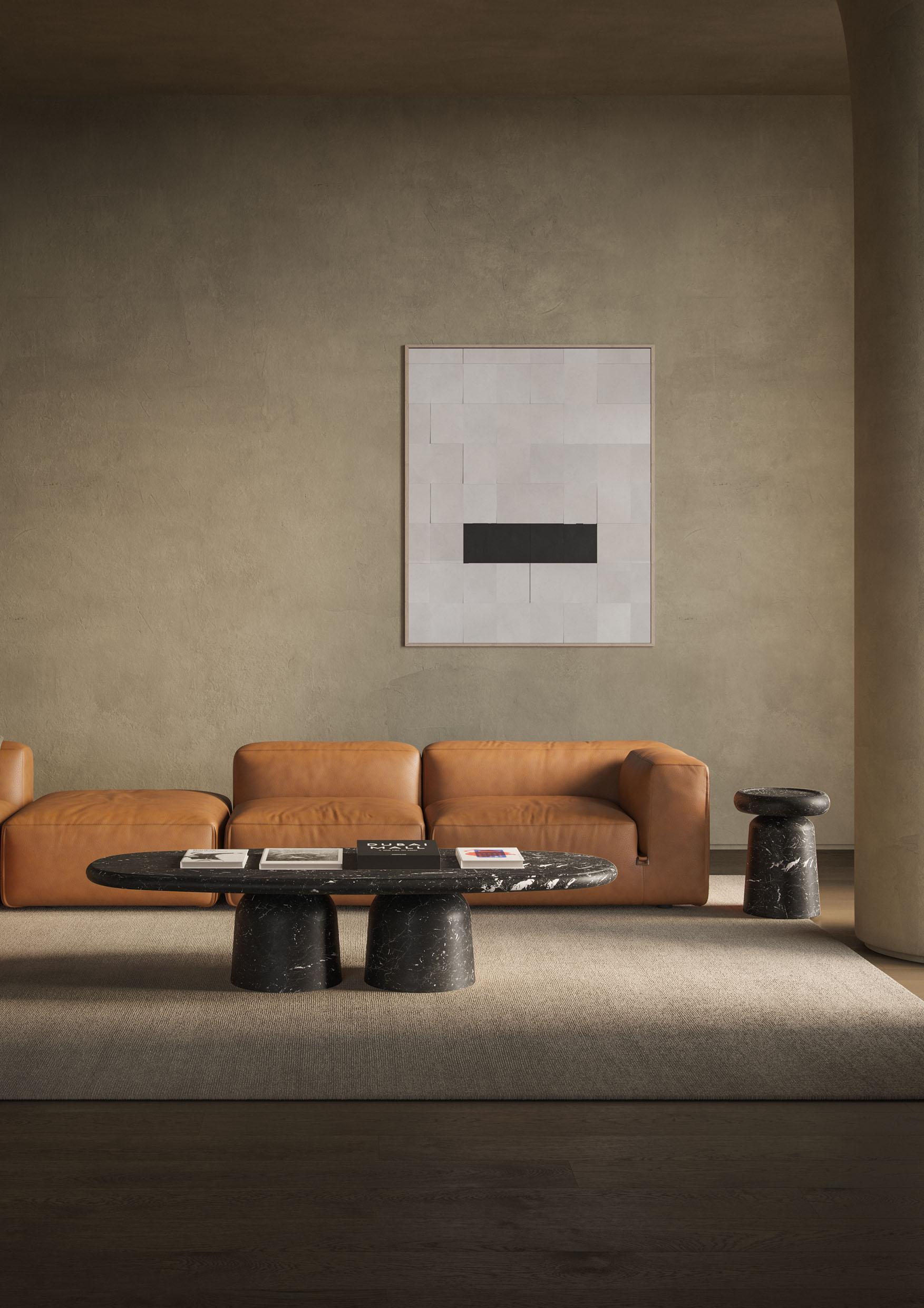 Moderne Nouvelle table d'appoint moderne en marbre noir Marquinia, Design/One, Ivan Colominas en vente