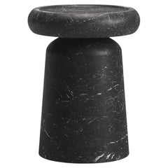 New Modern Side Table in Black Marquinia marble, Designer Ivan Colominas