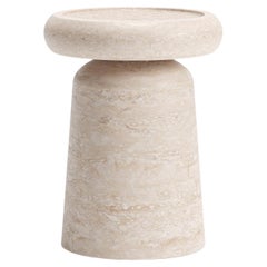 New Modern Side Table in Travertine, Designer Ivan Colominas