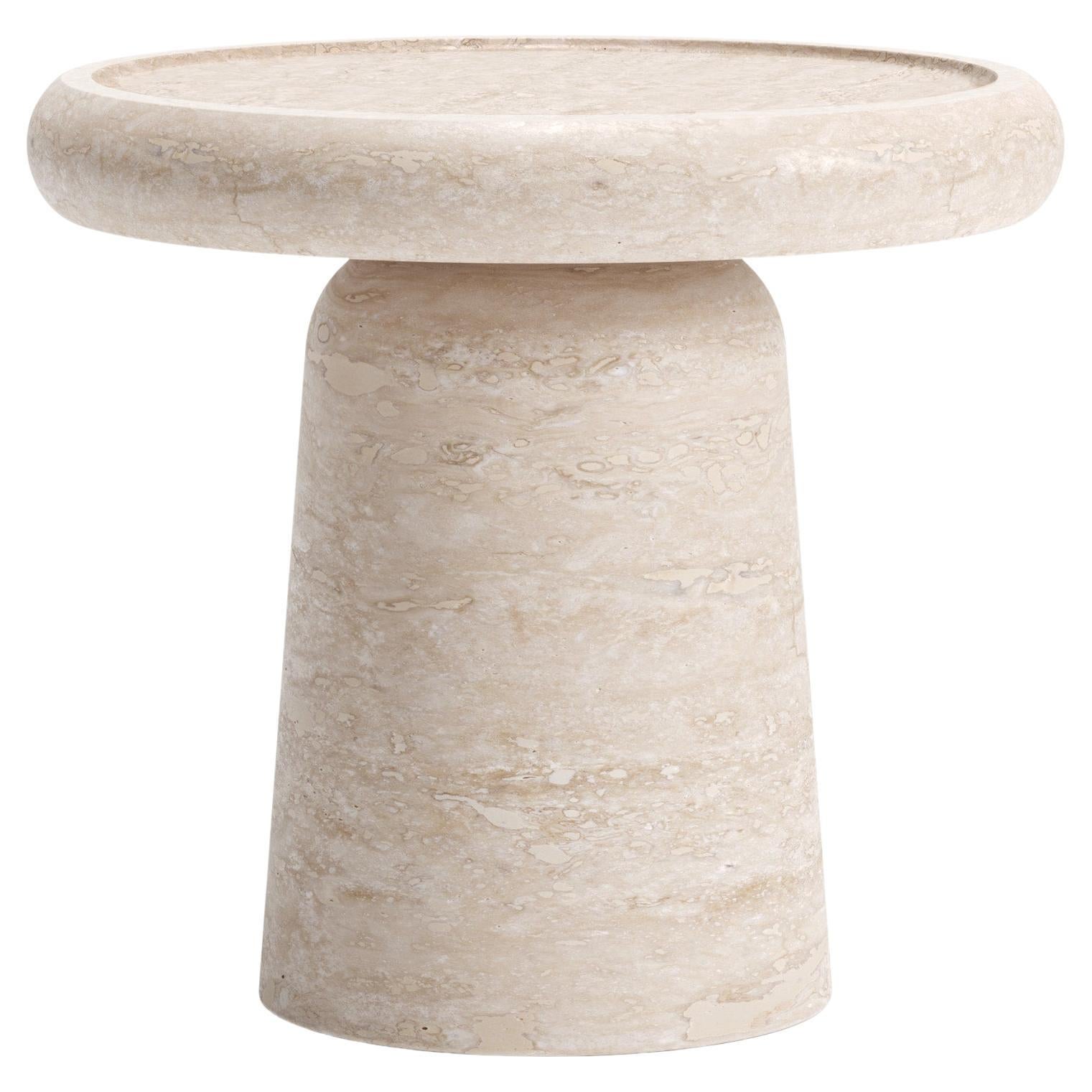 New Modern Side Table in Travertine, Designer Ivan Colominas