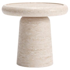 New Modern Side Table in Travertine, Designer Ivan Colominas