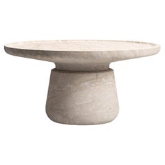 New Modern Side Table in Travertine Marble creator Ivan Colominas