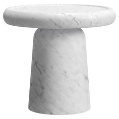 New Modern Side Table in White Gioia marble, Designer Ivan Colominas
