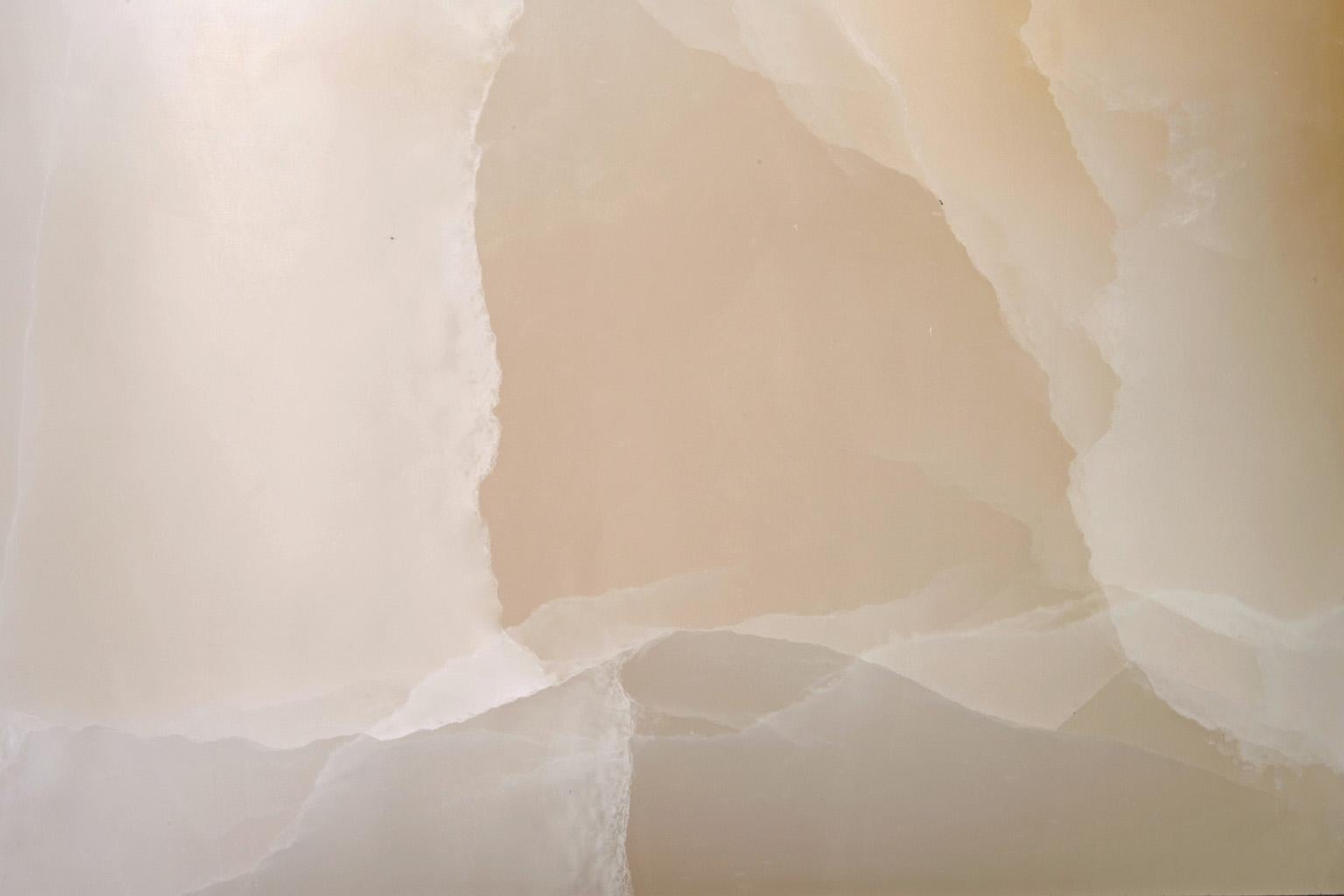 New Modern Side Table in White Onyx, creator Karen Chekerdjian For Sale 4