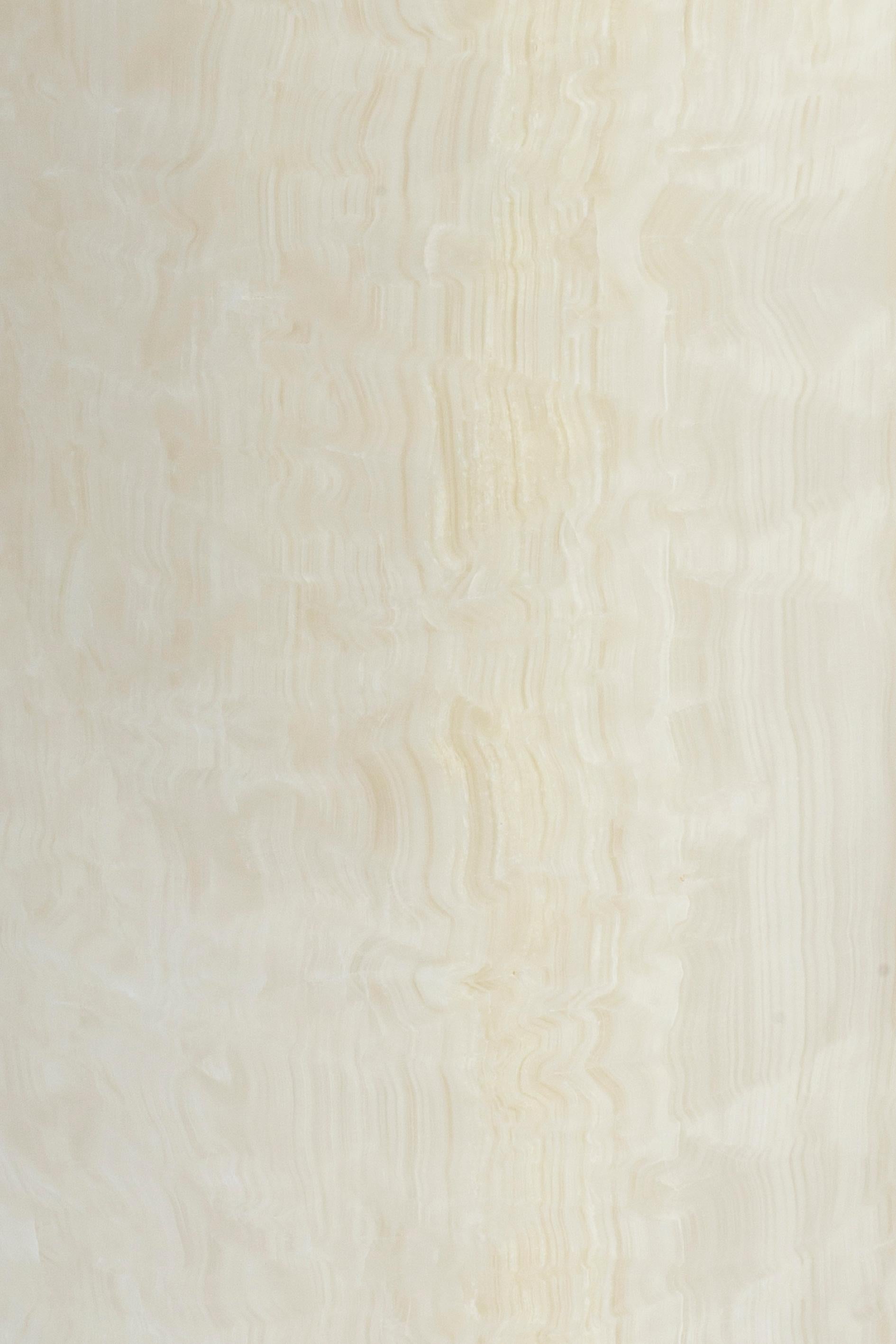 New Modern Side Table in White Onyx, creator Karen Chekerdjian For Sale 5