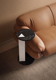 New Modern Side Table L in Black and White marble, Designer Lorenzo Zaccarin