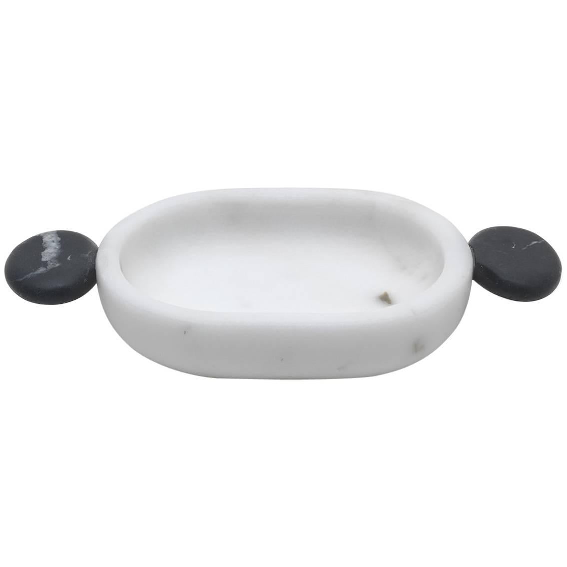 New Modern Soap Holder in White and Black Marble, creator Matteo Cibic