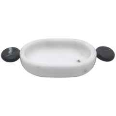 Nouveau porte-savon moderne en marbre blanc et noir, créateur Matteo Cibic