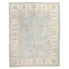 Nouveau tapis turc bleu doux de style traditionnel
