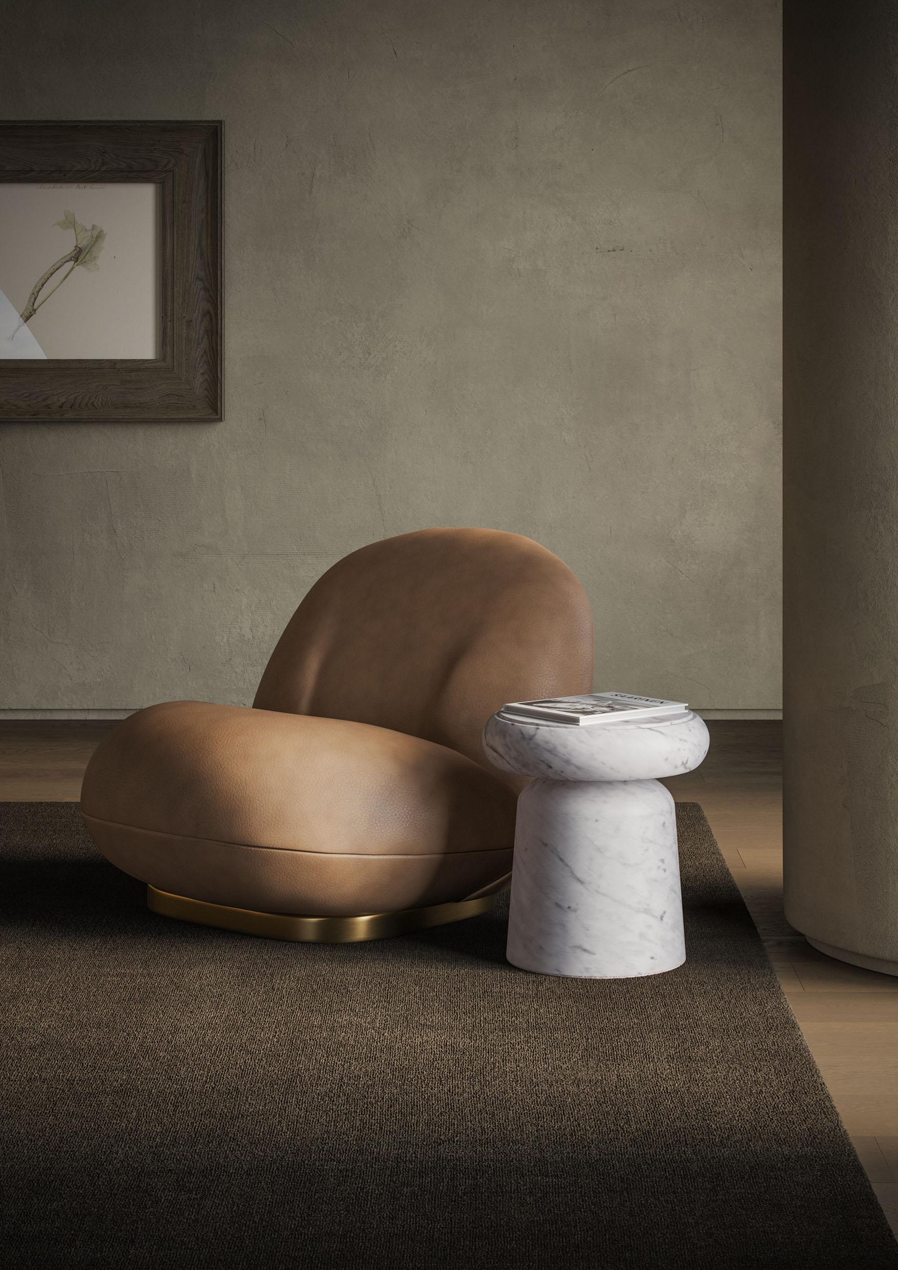 Hocker/Beistelltisch aus weißem Gioia-Marmor
Größe: ⌀ 37 x 40 cm. - 14,6 x 15,7 in.

Handelsname: Nissa Hocker/Beistelltisch in Weiß Gioia, Nissa Collection'S des spanischen Designers Ivan Colominas. Hergestellt in Italien, handgefertigt.

- weitere