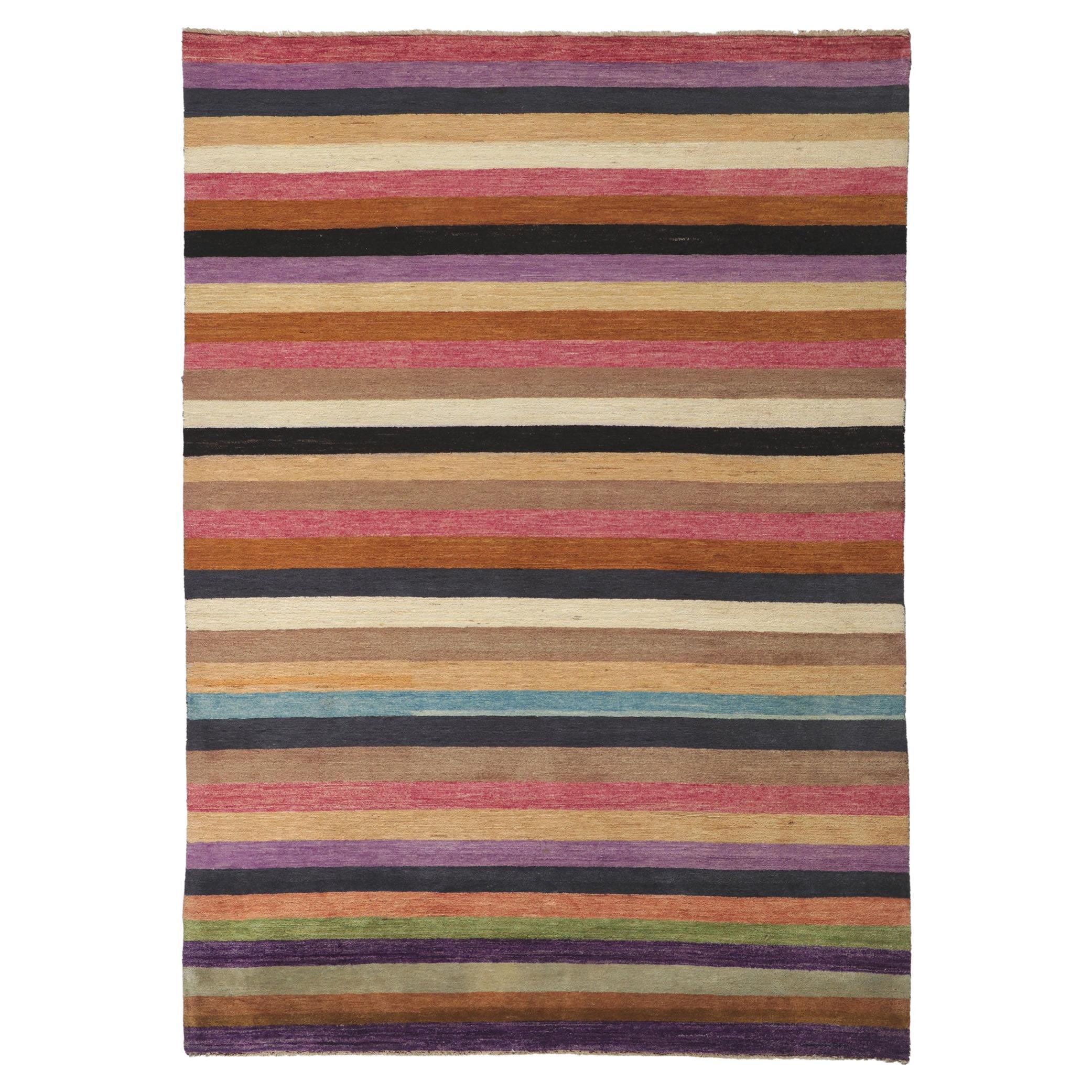 New Modern Striped Area Rug For Sale