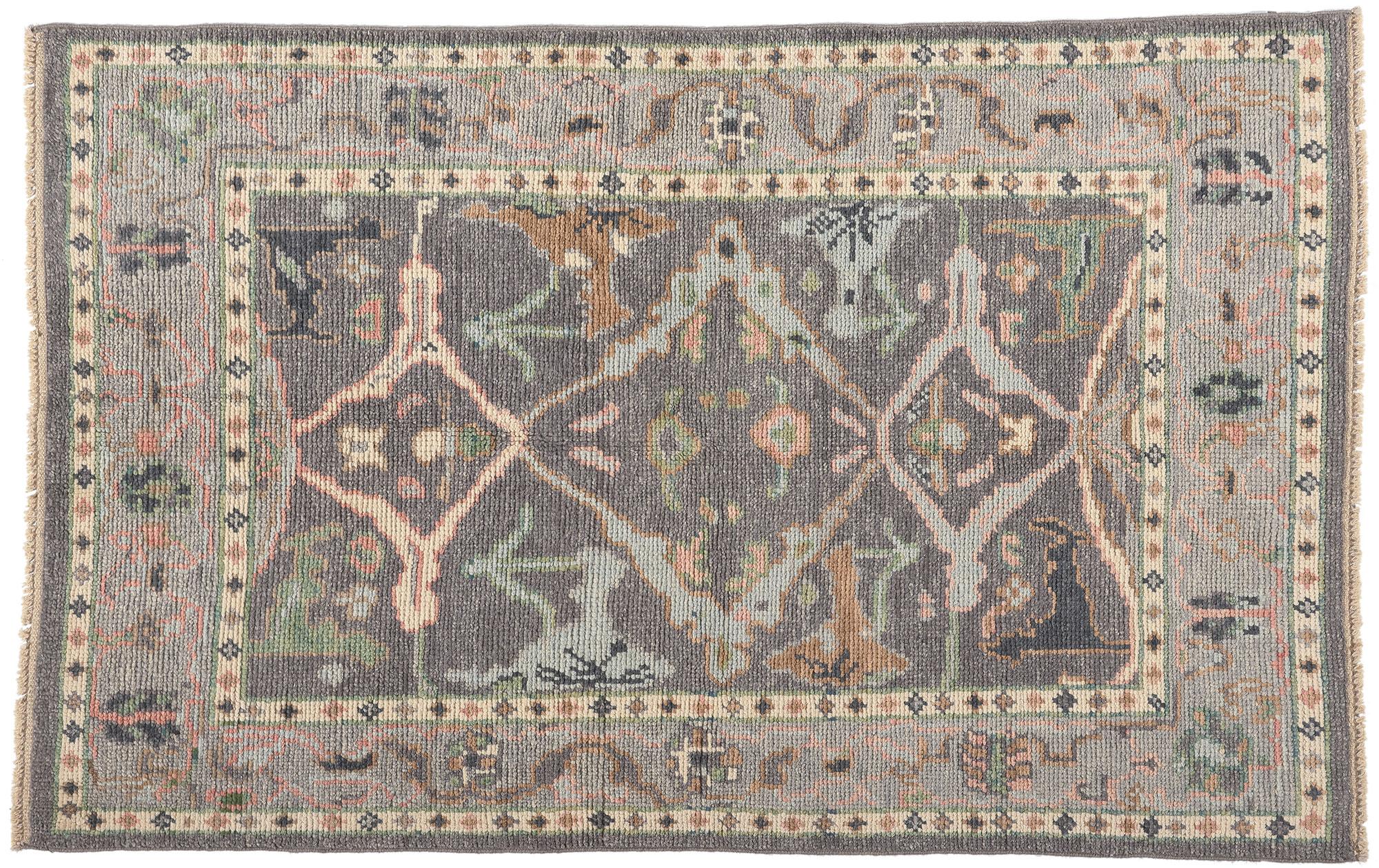 New Modern Style Colorful Oushak Rug For Sale 3