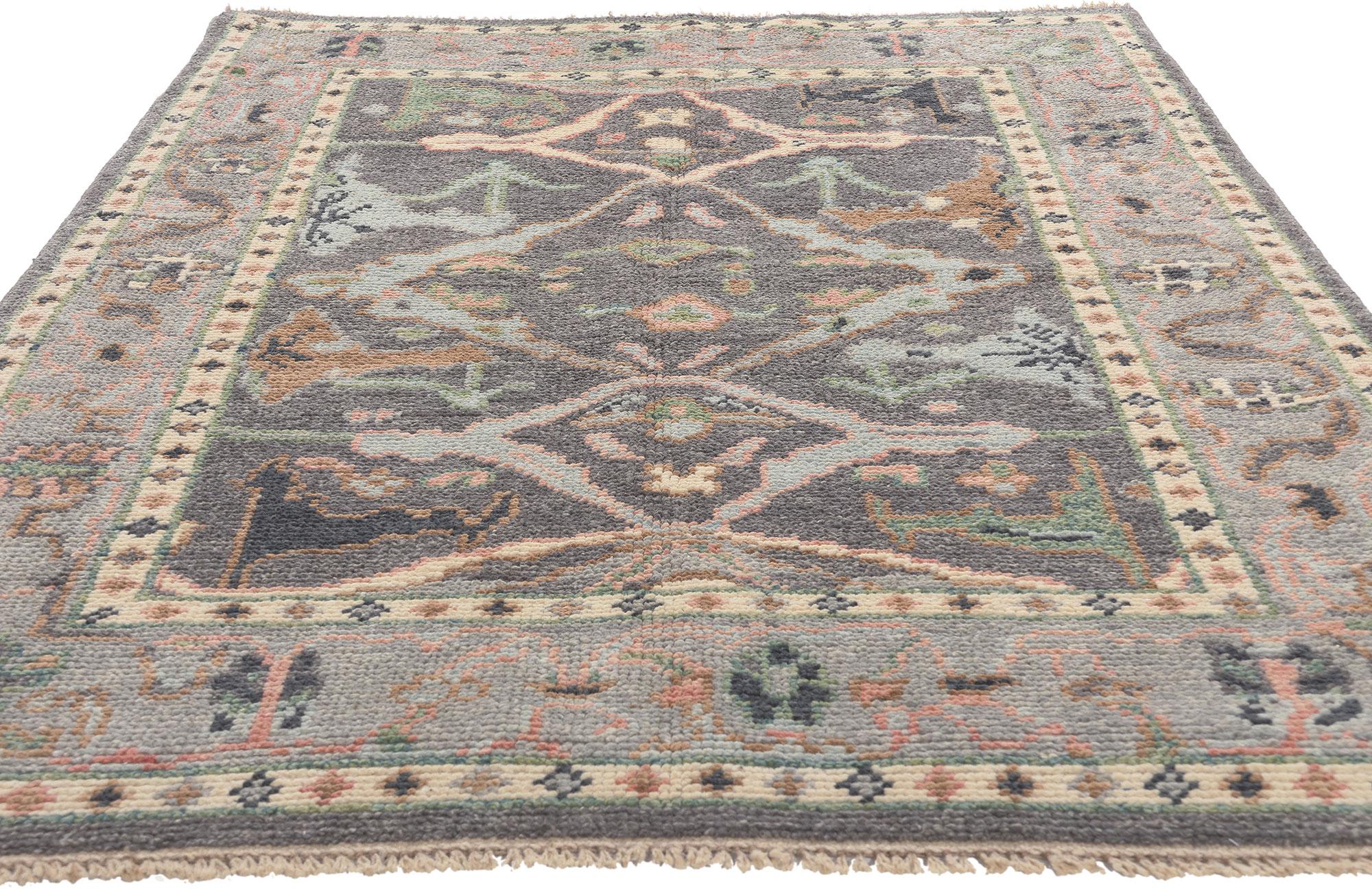Pakistani New Modern Style Colorful Oushak Rug For Sale