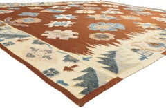 Rug of Contrast and Cultivation: A Raised Oushak Masterpiece of Modern Elegance