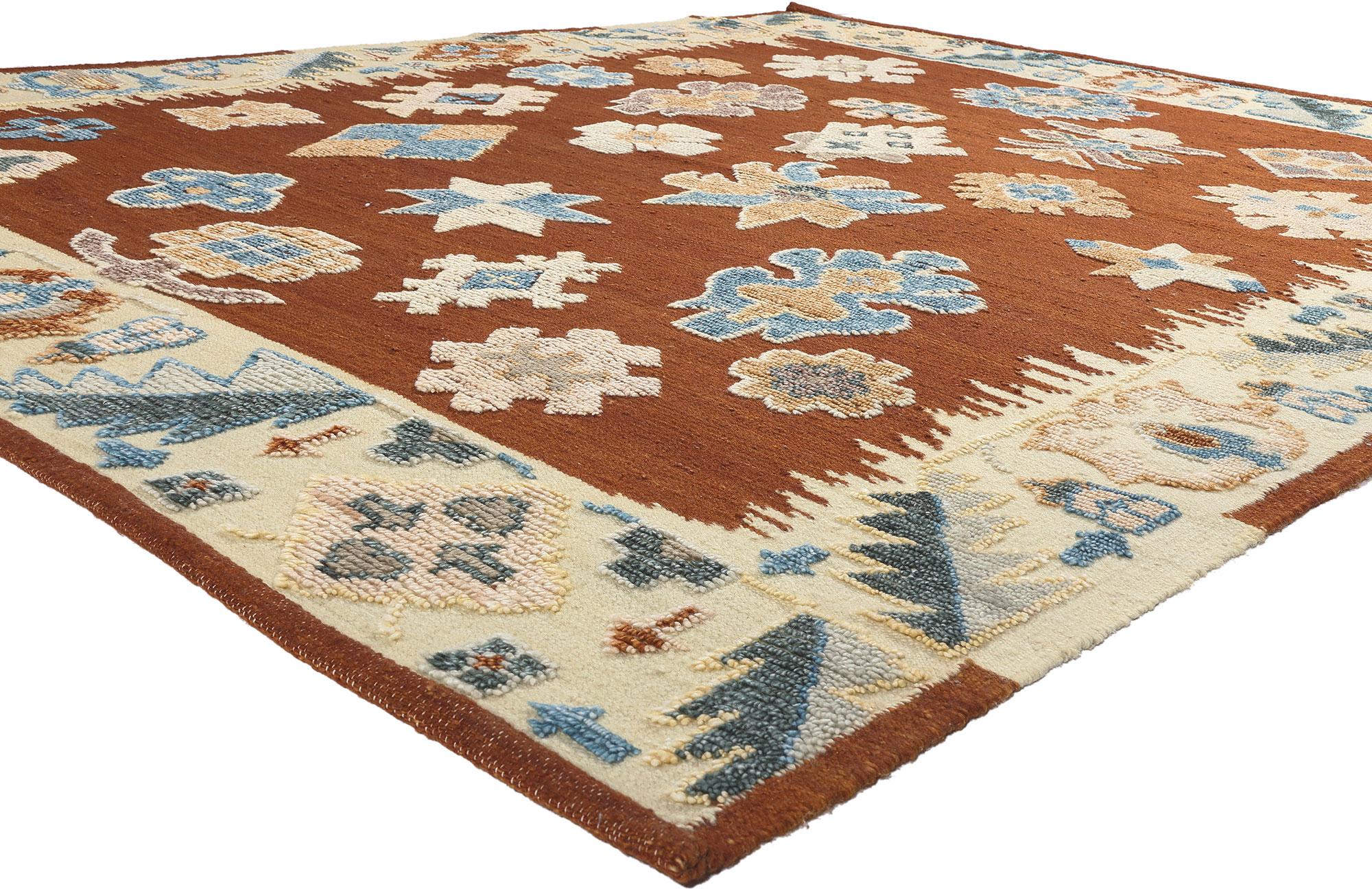 30895 New Modern Style Oushak High-Low Rug, 08'04 x 10'05. Presenting an exquisite high and low textured Oushak rug that embodies contemporary elegance and modern charm. Revel in the intricacies of its raised design, a testament to impeccable detail