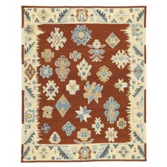 High-Low Textured Oushak Rug, Contemporary Elegance Meets Modern Enchantment