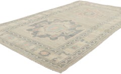 Modern Muted Pastel Oushak Rug, Contemporary Elegance Meets Quiet Sophistication