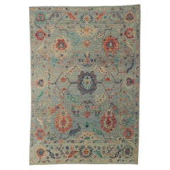Oushak-Teppich im modernen Stil mit weichen Farben
