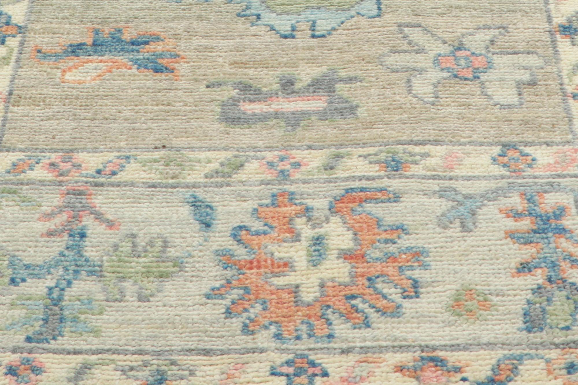 Oushak-Läufer im modernen Stil mit weichen Farben im Angebot 5