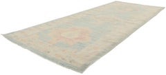 New Modern Style Oushak Runner with Soft Colors