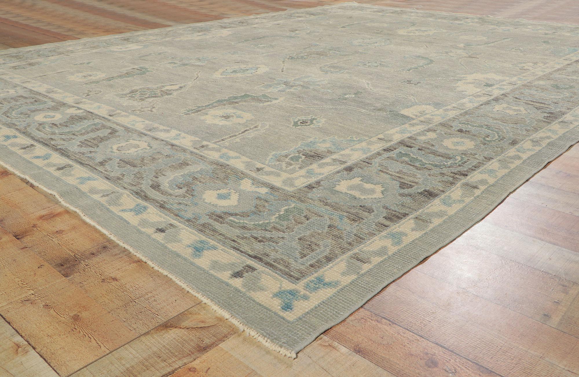 Contemporary New Modern Style Turkish Oushak Rug For Sale