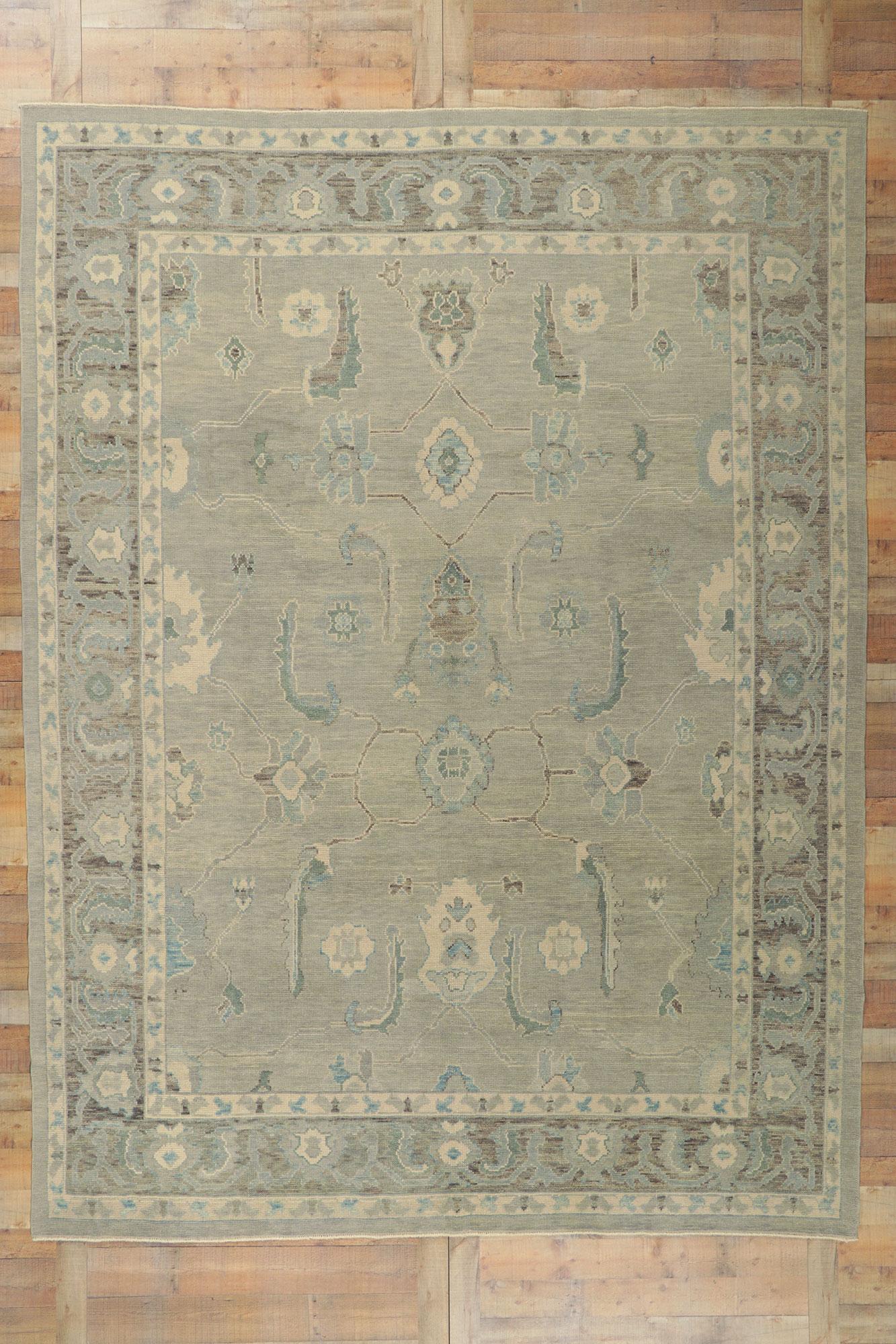 New Modern Style Turkish Oushak Rug For Sale 1