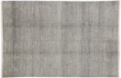 New Contemporary Transitional Gray Area Rug with Minimalist International Style